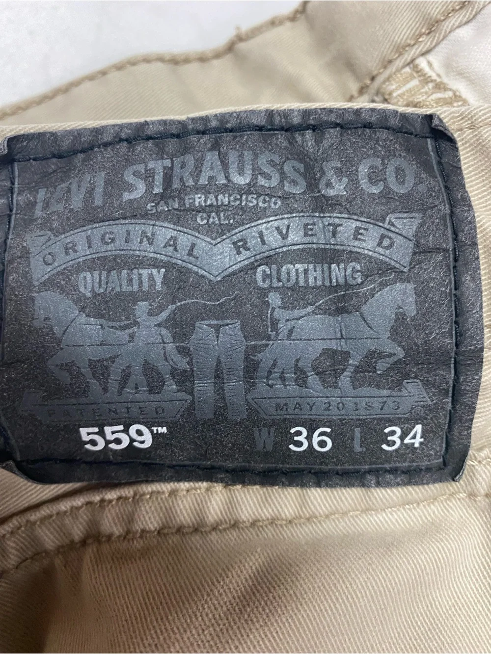 Levi’s 559 Khaki Straight-Leg Pants Men’s 36x34